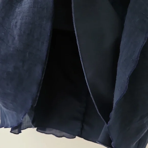 Navy Blue Tiered Mini Skirt Gauze Size Medium‎ - Picture 6 of 10